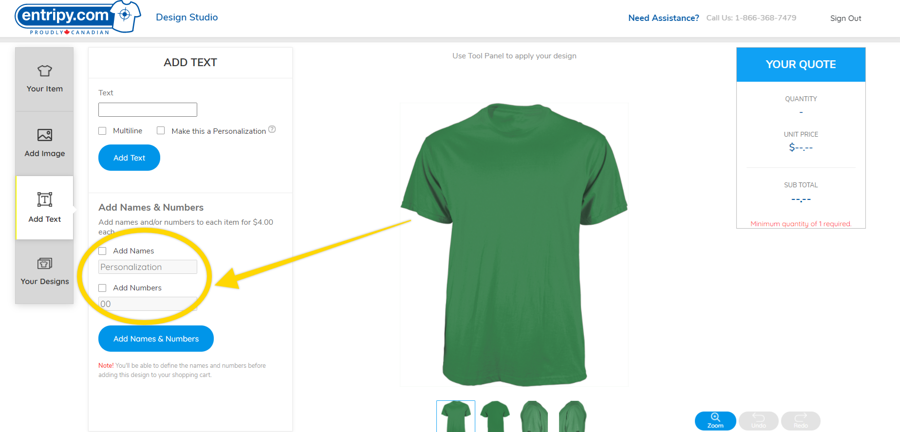 Design Studio Add Personalization
